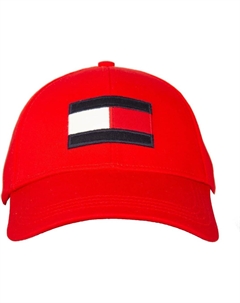 Бейсболка XM0XM02956 с козырьком, вышитым логотипом сзади, регулируемая, Xnl Deep Crimson Tommy hilfiger