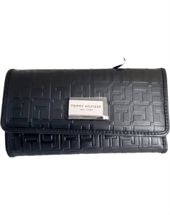 Женская сумка-клатч в форме чековой книжки с логотипом (черная), Black Tommy hilfiger