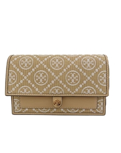 Кошелек Monogram Raffia женский Natural Tory burch