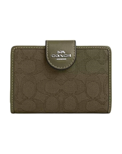Мини-кошелек из телячьей кожи Women's Olive Coach