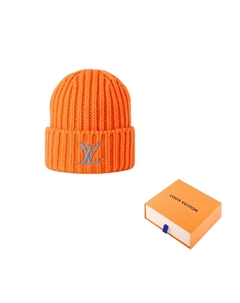Шерстяная шапка-бини мужская orange Louis vuitton