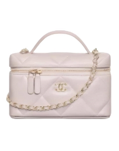 Кожаная косметичка Women's Light Pink Chanel