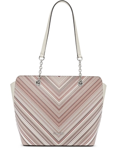 Женская сумка-тоут Hailey Micro Pebble Top Zip Chain, Neutral Multi Stripe Calvin klein