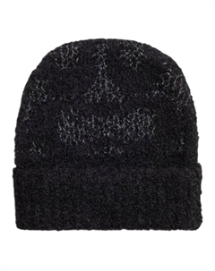 Шерстяная вязаная шапка унисекс черная Coach