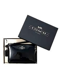 Кожаный клатч Boxed для женщин черный Coach