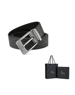 Кожаный ремень мужской PVC Black 3,5 см Jaguar