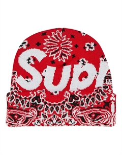 Шапка Bandana Big Logo Beanie 'Red' Supreme