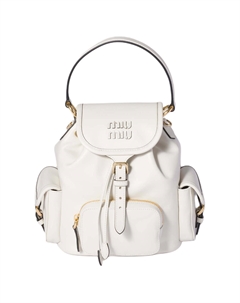Кожаный рюкзак Cow Leather женский белый Miu miu