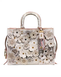 Кожаная сумка Rogue большая женская белая Coach