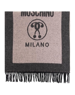 Шерстяной вязаный шарф унисекс коричневый Moschino