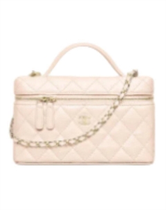 Кожаная косметичка Women's Light Pink Chanel