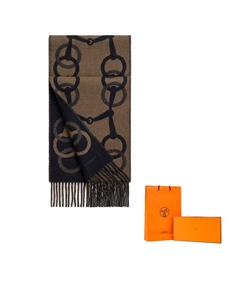 Кашемировый вязаный шарф Men's Taupe HERMES Hermès