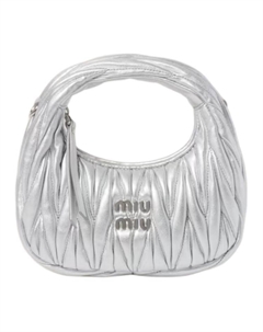 Сумка мини женская из кожи наппа silver Miu miu