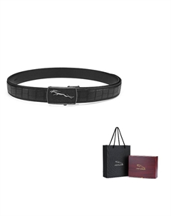 Ремень из оленьей кожи мужской black 3.55см Jaguar