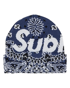 Шапка Bandana Big Logo Beanie 'Navy' Supreme