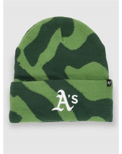 Шапка Mlb Oakland Athletics '47 Cuff Knit Beanie, fatigue green '47 brand