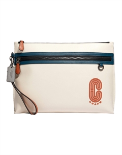 Кожаный клатч Pouch Large мужской ecru Coach