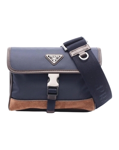 Нейлоновая наплечная сумка men's marine blue Prada