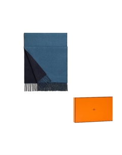 HERMES Кашемировый вязаный шарф Men's Marine Blue Hermès