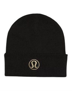 Шерстяная вязаная шапка унисекс черная Lululemon
