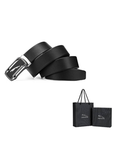 Кожаный ремень мужской черный 3,4 см Jaguar