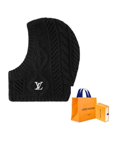 Шерстяная шапка-бини женская черная Louis vuitton