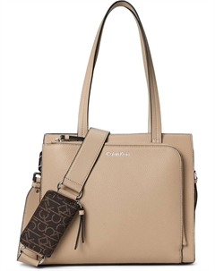 Сумка-тоут Bay, Silver Mink/Brown/Khaki Calvin klein