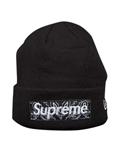 Шапка x New Era Box Logo Beanie 'Black' Supreme