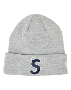 Шапка x New Era S Logo Beanie 'Heather Grey' Supreme