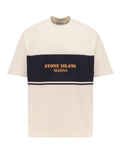 Футболка с принтом логотипа, бежевый Stone island