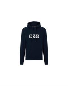 Худи с принтом логотипа на шнурке, синий Hugo boss