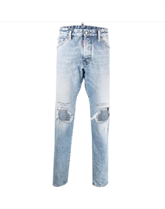 Dsquared2 потертые джинсы прямого кроя