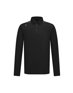 Длинный рукав поло мужская, черный Descente