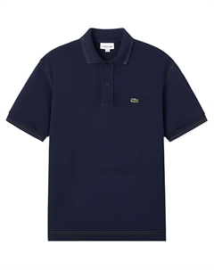 Поло с логотипом на заплатке, синий Lacoste