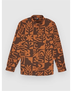 Рубашка Motherfly Printed Hemd, almond desert checker Quiksilver