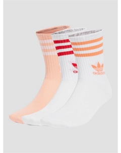 Носки Crew 3 Pack Socks, white/glopnk/white Adidas originals