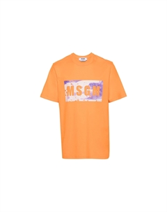 Футболка из хлопка с логотипом, оранжевый Msgm