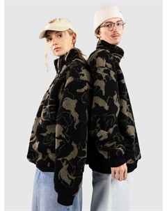 Свитер Oversized Pattern Teddy Troyer Half-Zip Fleece Pullover, oliveswirl Urban classics