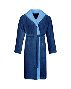 Мужской халат Stefano, идеально подходит для сауны и спа, гостиничный халат, утренний халат, 1 шт., с капюшоном, чистый хлопок, Marineblau Bugatti