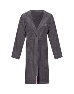 Мужской халат Decimo, идеально подходит для сауны и SPA, гостиничный халат, утренний халат с капюшоном и цветной окантовкой, 100% хлопок, графит Bugatti