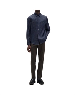 HERMES Мужская рубашка индиго Hermès