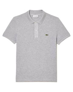 Поло с логотипом на заплатке, серый Lacoste