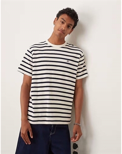 Футболка в вафельную полоску кремового цвета Gant