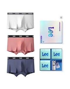 Мужские трусы боксеры упаковка 3 штуки, синий Lee