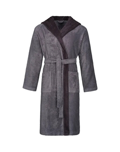 Мужской халат Stefano, идеально подходит для сауны и спа, гостиничный халат, утренний халат, 1 шт., с капюшоном, чистый хлопок, графит Bugatti