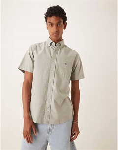 Классическая рубашка Оксфорд slim зеленого цвета Gant