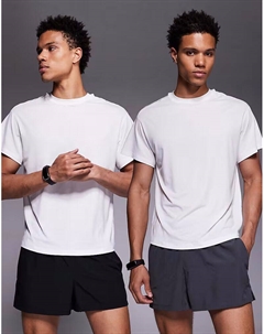 Быстросохнущие шорты для бега с карманом для телефона сзади, комплект из 2 пар черного и графитового цветов 4505