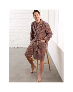 Уютный халат, Camel-dunkelrot-gestreift Feel good