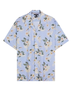 Рубашка с цветочным принтом, синий Tommy hilfiger