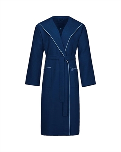 Мужской халат Tizian, идеально подходит для сауны и спа, отельный халат, утренний халат, 1 шт., структура вафельного пике, с хлопковой тесьмой, Marineblau Bugatti